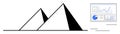 Data Analytics Presentation Featuring Pyramids and Statistical Graphs Royalty Free Stock Photo