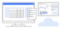 Data Analytics with Spreadsheet and Dashboard Displaying Charts and Graphs Royalty Free Stock Photo