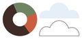 Data Visualization Elements with Pie Chart and Cloud Icons for Analytics and Technology Royalty Free Stock Photo