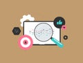 Data analytics and user behavior tracking for digital marketing. Marketing performance analysis with engagement metrics