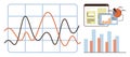 Data Analytics Visualization with Line Graphs, Bar Charts, and Dashboard Elements Royalty Free Stock Photo