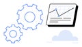 Data Analytics and Workflow Optimization with Graph and Gears Symbol Royalty Free Stock Photo