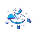 Data analyzing business planning or work result 3d icon isometric vector illustration