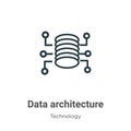 Data architecture outline vector icon. Thin line black data architecture icon, flat vector simple element illustration from Royalty Free Stock Photo