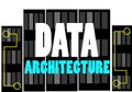 Data Architecture word text logo Illustration.