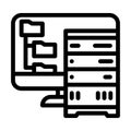 data archiving database line icon vector illustration