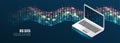 Data array visual concept for website. Big data connection complex. Big data visualization banner. Abstract background with lines Royalty Free Stock Photo