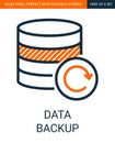 Data Backup Colorful Simple Outline Vector Icon.