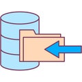 Data backup icon digital cloud database vector