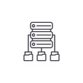 Data backup linear icon concept. Data backup line vector sign, symbol, illustration. Royalty Free Stock Photo