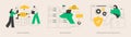 Data backup software abstract concept vector illustrations.