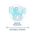 Data backup to save information concept icon