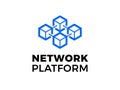 Cloud blockchain cryptocurrency vector logo Royalty Free Stock Photo