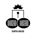 data base icon, black vector sign with editable strokes, concept illustration Royalty Free Stock Photo