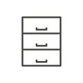 Data base icon vector. Outline archive. Line data symbol.