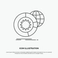 data, big data, analysis, globe, services Icon. Line vector gray symbol for UI and UX, website or mobile application Royalty Free Stock Photo