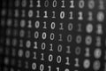 Data bits computer bits blue background of screen monitor. Royalty Free Stock Photo