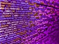 Data bits computer bits, shadow and dark vignette effect. Programing workflow abstract algorithm concept. Programmer Typing New Royalty Free Stock Photo