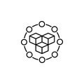 data, blockchain icon. Element of technological data icon for mobile concept and web apps. Thin line data, blockchain icon can be Royalty Free Stock Photo