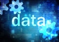 Data blue technological background