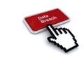 data breach button on white Royalty Free Stock Photo