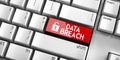 Data breach - computer keyboard Royalty Free Stock Photo