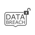 Data breach concept, simple vector icon Royalty Free Stock Photo