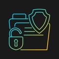 Data breach insurance gradient vector icon for dark theme Royalty Free Stock Photo