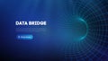 Data bridge vector illustration. Traffic big data and data visualization. Communication network digital technology