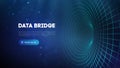 Data bridge vector illustration. Traffic big data and data visualization. Communication network digital technology