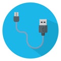 Data cable, ethernet cable Color Vector icon which can easily modify or edit