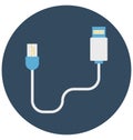 Data Cable Isolated Color Vector icon that can be easily modified or edit Royalty Free Stock Photo