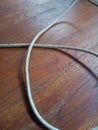 Data cable for Realme C3 on the desk after using