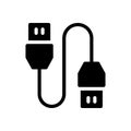 Data cable vector glyph flat icon Royalty Free Stock Photo