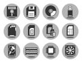 Data carriers and computer components icons set Royalty Free Stock Photo