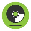CD or DVD icon on the green background Royalty Free Stock Photo