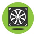 PC cooler icon on the green background Royalty Free Stock Photo