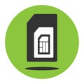 Sim card icon on the green background Royalty Free Stock Photo