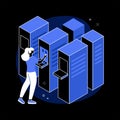 Data center abstract concept vector illustration. Royalty Free Stock Photo