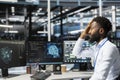 Data center admin troubled by errors while using machine learning algorithms Royalty Free Stock Photo