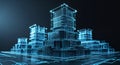Data center architecture blueprint cloud computing server room network infrastructure design Royalty Free Stock Photo