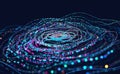Data center, Big data analytics. Business technologies of our time. Massive data, digital funnel, information whirlpool