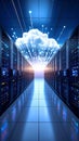 Data Center Cloud Computing Concept Servers and Network Technology Royalty Free Stock Photo