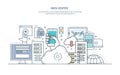 Data center. Cloud storage, secure data storage, web hosting server. Royalty Free Stock Photo