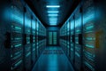 Data center and computer servers. Created with generative Ai technology. Royalty Free Stock Photo
