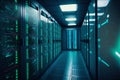 Data center and computer servers. Created with generative Ai technology. Royalty Free Stock Photo