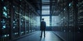 Data center and computer servers. Created with generative Ai technology. Royalty Free Stock Photo