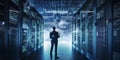 Data center and computer servers. Created with generative Ai technology. Royalty Free Stock Photo