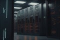 Data center computers, large facility with servers, storage solution, Generative Ai Royalty Free Stock Photo