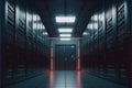 Data center computers, large facility with servers, storage solution, Generative Ai Royalty Free Stock Photo